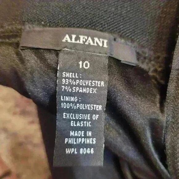 Alfani Women's Black Poly/Spandex Stretchy Horizontal Pleats Lined Straight Skir - Picture 4 of 12